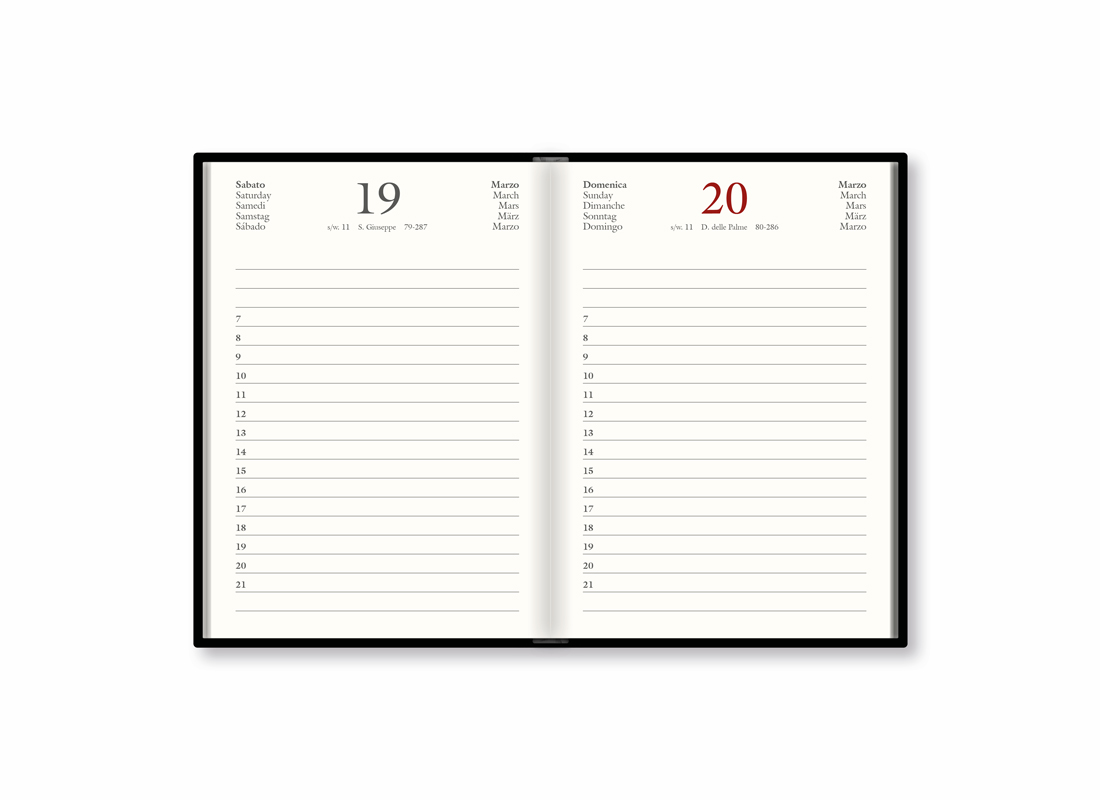TMA Agenda Giornaliera Piccola - Back - Interno TMA Agenda Giornaliera Piccola - Back - Interno